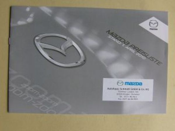 Mazda Preisliste April 2010 NEU