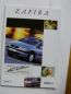 Preview: Opel Zafira A Prospekt +Preisliste Juni 1999