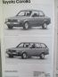 Preview: Toyota Preise Ausstattungen Farben November 1980