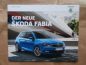 Preview: Skoda Fabia Typ NJ Prospekt November 2014 +Preisliste NEU