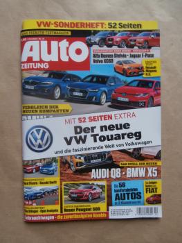Auto Zeitung 14/2018 VW Touareg Extra, VG: Stelvio 2.0Turbo 16V Q4 vs. F-Pace 25t AWD vs. XC60 T5 AWD,