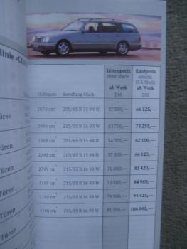 Mercedes Benz Preisliste 2. Juni 1997 W202 W210 W140 R170 R129 W208 BR638