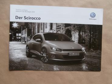 VW Scirocco TSI TDI Preisliste 18.Mai 2017