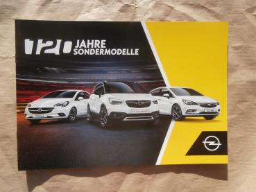 Opel 120 Jahre Sondermodelle Karl,Corsa E,Adam +Rocks,Astra K,Zafira, Mokka X,Crossland X,Grandland,Insignia Januar 2019