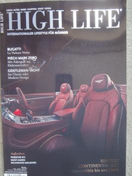 High Life Nr.50 Frühjahr/Sommer 2019 Bentley Continental GTC Convertible,Piech Mark Zero,Bugatti La Voiture Noire