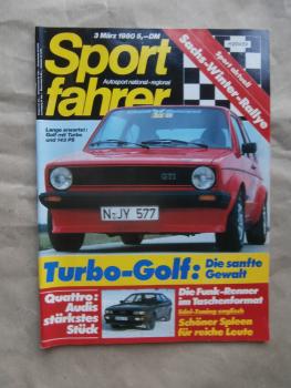 Sportfahrer 3/1980 Schmidt Golf1 GTI,Alfasud +Sprint,Audi Quattro,Range Rover Wood & Pickett,