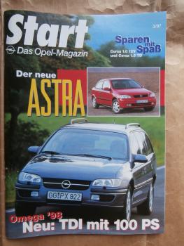 Start Magazin 3/1997 Omega 98 TDI, Corsa B 1.0 12V vs. Corsa 1.5TD,neue Astra,