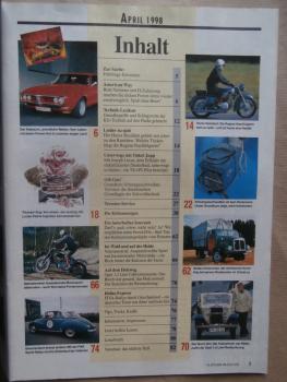 Oldtimer Praxis 4/1998 Opel 1,2 Liter Cabrio, Pontiac Firebird,Horch H3a,