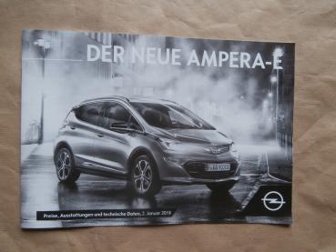 Opel Ampera -E Preisliste im Januar 2018