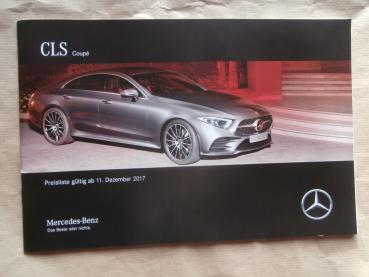 Mercedes Benz CLS Coupé BR257 Preisliste 11.Dezember 2017 +Edition 1 350d 400d 450 4Matic