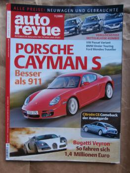 auto revue 11/2005 Porsche Cayman S, Bugatti Veyron,Citroen C6,Magna Styr Mila,BMW 630i E63