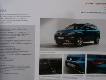 Seat Ateca Reference Style Xcellence Prospekt September 2016 +Preisliste NEU
