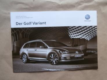 VW Golf7 Variant Preisliste Modelljahr 2017