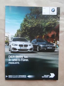 BMW 116i 118i 120i 125i 116d +ED 118d +xDrive 120d 125d +Steptronic F20 F21 Juli 2016 +M140i