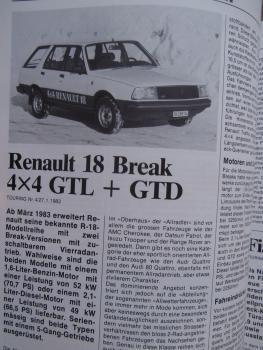 Touring Autotests Fahrberichte Vostellungen Ausgabe 1984 u.a. BMW 524td E28,CX, Alfa 33,626,190D,911 Carrera,318i E30