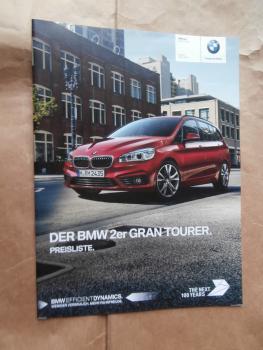 BMW 216i 218i 220i 216d 218d +xDrive 220d F46 Gran Tourer März 2016