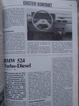 Touring Autotests Fahrberichte Vostellungen Ausgabe 1984 u.a. BMW 524td E28,CX, Alfa 33,626,190D,911 Carrera,318i E30