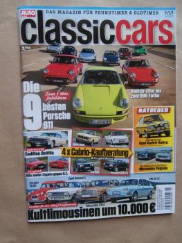 Auto Zeitung classiccars 7/2017 Porsche 911 +996,Kadett Rallye Kaufberatung,Pagode V8-Umbau,2CV6,