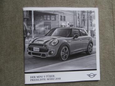 Mini 5-türer F55 +Blackyard One Cooper +S +D Preisliste 3/2018
