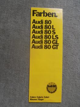 Audi Farben 80 L S LS GL GT August 1973