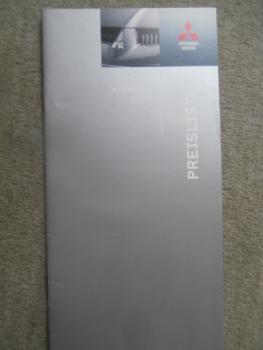 Mitsubishi Preisliste 4/2004 Colt +Space Star +Lancer +Evolutio VIII +Carisma +Grandis +Space Wagon +Outlander