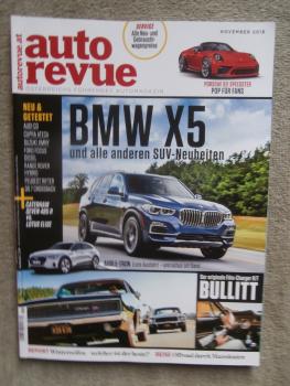 auto revue 11/2018 BMW X5 G01,Dodge Charger R/T,Porsche 911 Speedster,Audi e-tron,Cupra Ateca,DS7 Crossback