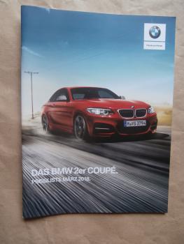 BMW 218i 220i 230i,218d 220d +xDrive 225d F22 Coupé M240i +M Sport März 2018