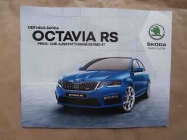 Skoda Octavia RS Preisliste Februar 2017