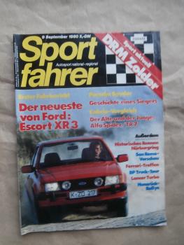Sportfahrer 9/1980 Ford Escort XR3,Alfa Spider Cabriolet vs. Triumph TR7,MMC Turbo Lancer,