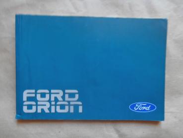 Ford Orion Betriebsanleitung 1988