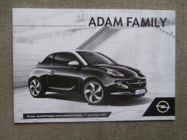 Opel Adam Family +120Jahre +Rocks Preisliste 17.Dezember 2018