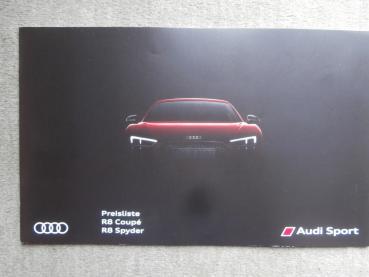 Audi R8 Coupé Spyder Preisliste Juli 2016 NEU