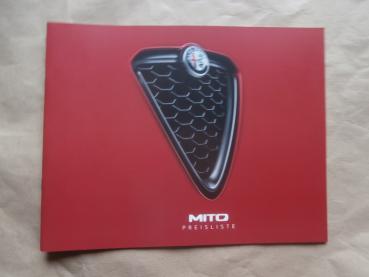 Alfa Romeo Mito 1.4 8V 0.9 8V 1.4TB 16V TCT 1.3 JTDm 16V +Super +Veloce Preisliste Januar 2017