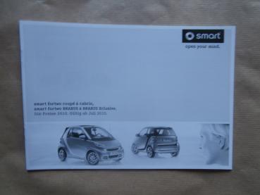 smart fortwo coupé & cabrio +Brabus & Brabus Xclusive Juli 2010