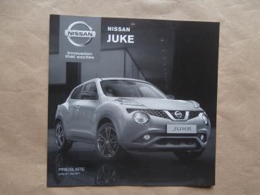 Nissan Juke Visia +Acent +N-Connecta +Tekna +Nismo RS Januar 2017 +Preisliste