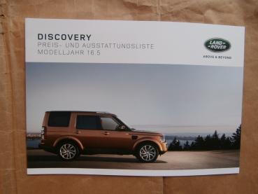 Land Rover Discovery Preisliste Modelljahr 16.5
