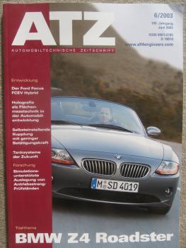 ATZ 6/2003 BMW Z4 Roadster E85,neue Mercedes Benz E-Klasse T-Modell W211,Opel Meriva