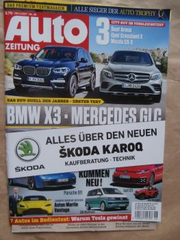 Auto Zeitung 26/2017 Skoda Karoq Kaufberatung, Koenigsegg Agera RS, Volvo XC40,Jaguar E-Pace,Insignia Country Tourer,