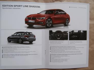 BMW 3er Limousine F30 +Touring F31 Edition Luxury Sport Line Shadow +M Sport Shadow September 2017
