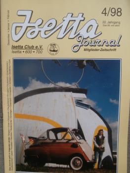 Isetta Journal 4/1998 Mitglieder Zeitschrift Isetta contra Smart,UK Microcar Rally