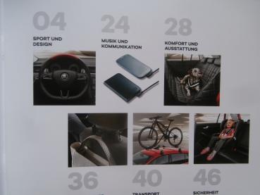 Skoda Rapid Zubehör Prospekt Sport & Design Musik Komfort Transport August 2017