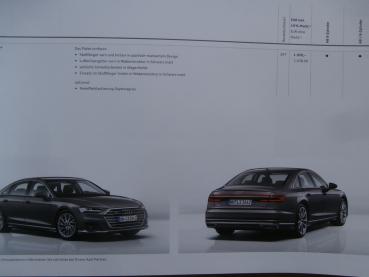 Audi A8 Typ 4N 50TDI quatro +L 55 TFSI quattro +L Januar 2018