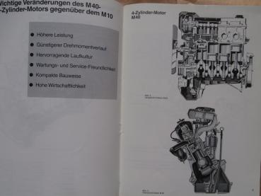 Motor M40 Technische Daten, Kubelgehäuse,Ölkreislauf,Motronik M 1.3 +Schaltplan Juni 1987