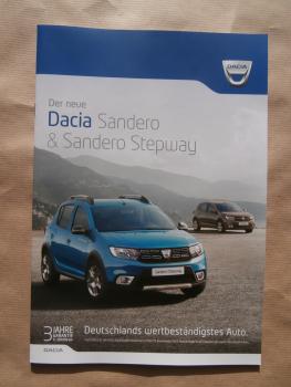 Dacia Sandero & Stepway Prospekt November 2016 +Preisliste NEU