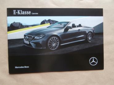 Mercedes Benz E-Klasse Cabriolet BR238 E220d E200 E300 E400 4Matic Prospekt Vorabinformation Juni 2017