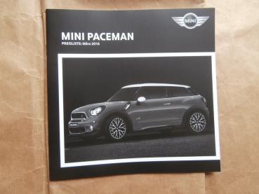Mini Paceman R61 Cooper +ALL4 Cooper S +Diesel Modelle +JCW März 2016