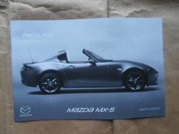 Mazda MX-5 Roadster RF Preisliste 1. Dezember 2016