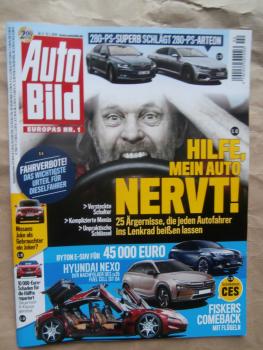 Auto Bild 2/2018 VW Arteon 2.0TDI 4Motion vs. Superb 2.0TSI 4x4,Subaru XV 2.0i, Jeep Compass 2.0 Multi Jet,Dauerest A-Klasse W176