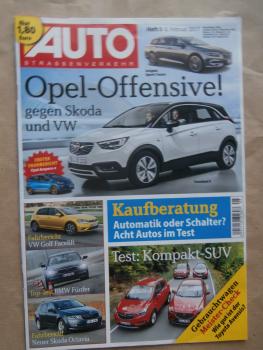 Auto Strassenverkehr 5/2017 BMW 530d G30,CX-3 D105 vs. Mokka X 1.6CDTi vs. 2008 BlueHD 120 vs. Captur dCi110,