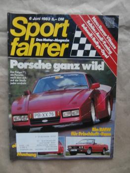 Sportfahrer 6/1983 Folger F1,Audi Quattro,BMW 628CSi E24,Manta Rallye Gruppe B,Opel Rekord E 2.0E,
